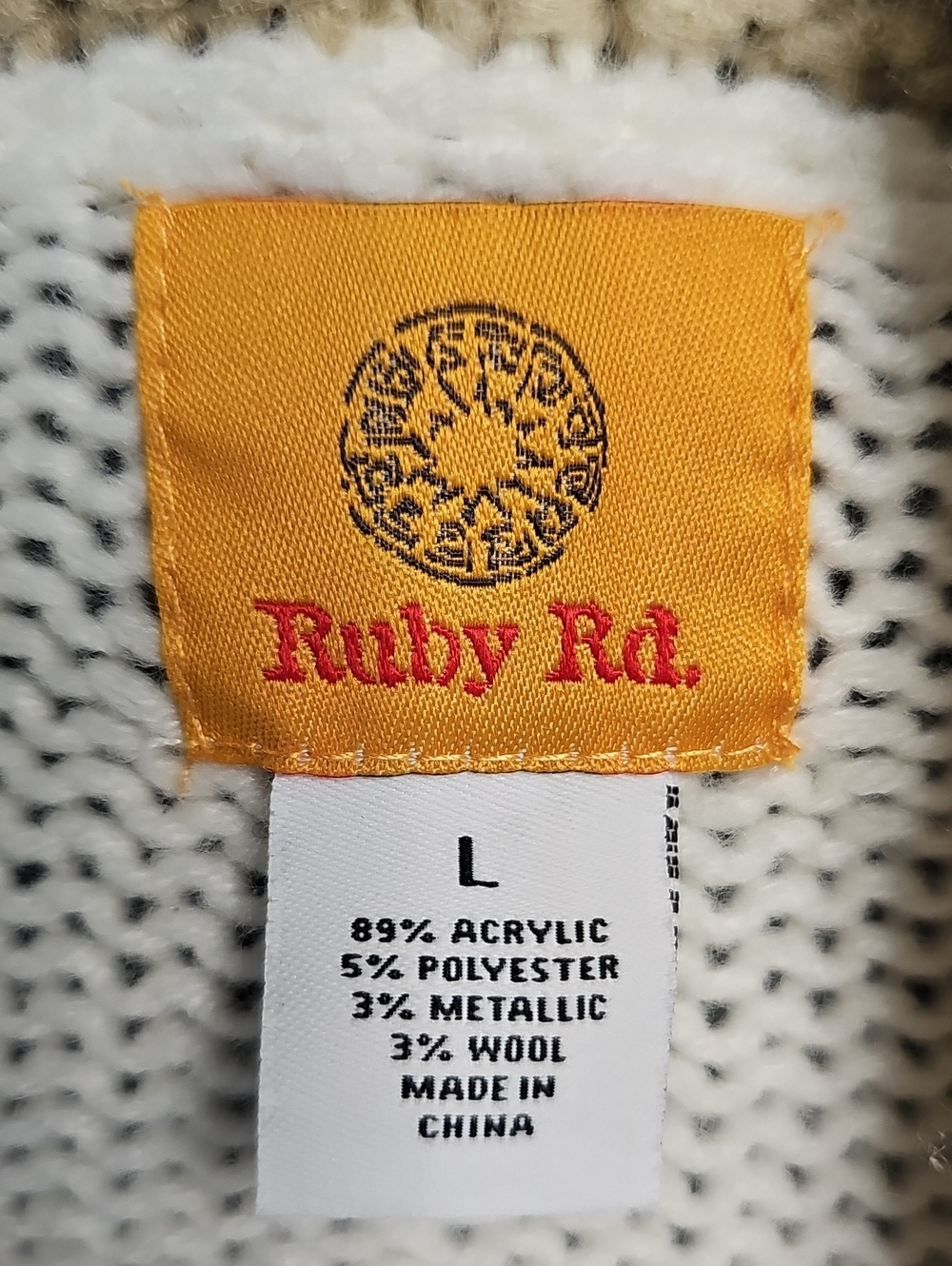 Ruby Rd. Cream and Tan Striped Open-Front Fringe Cardigan - Picture 6 of 6